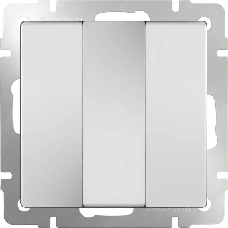 Выключатель трехклавишный Werkel белый WL01-SW-3G 4690389073427