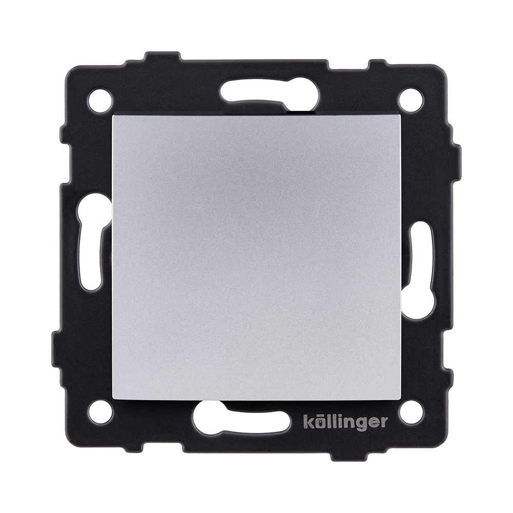 Выключатель 1-клавишный 10А/250В, изогнутый, серый Kollinger REA-R-001GY для Aspekt, Eleganz, Reflex