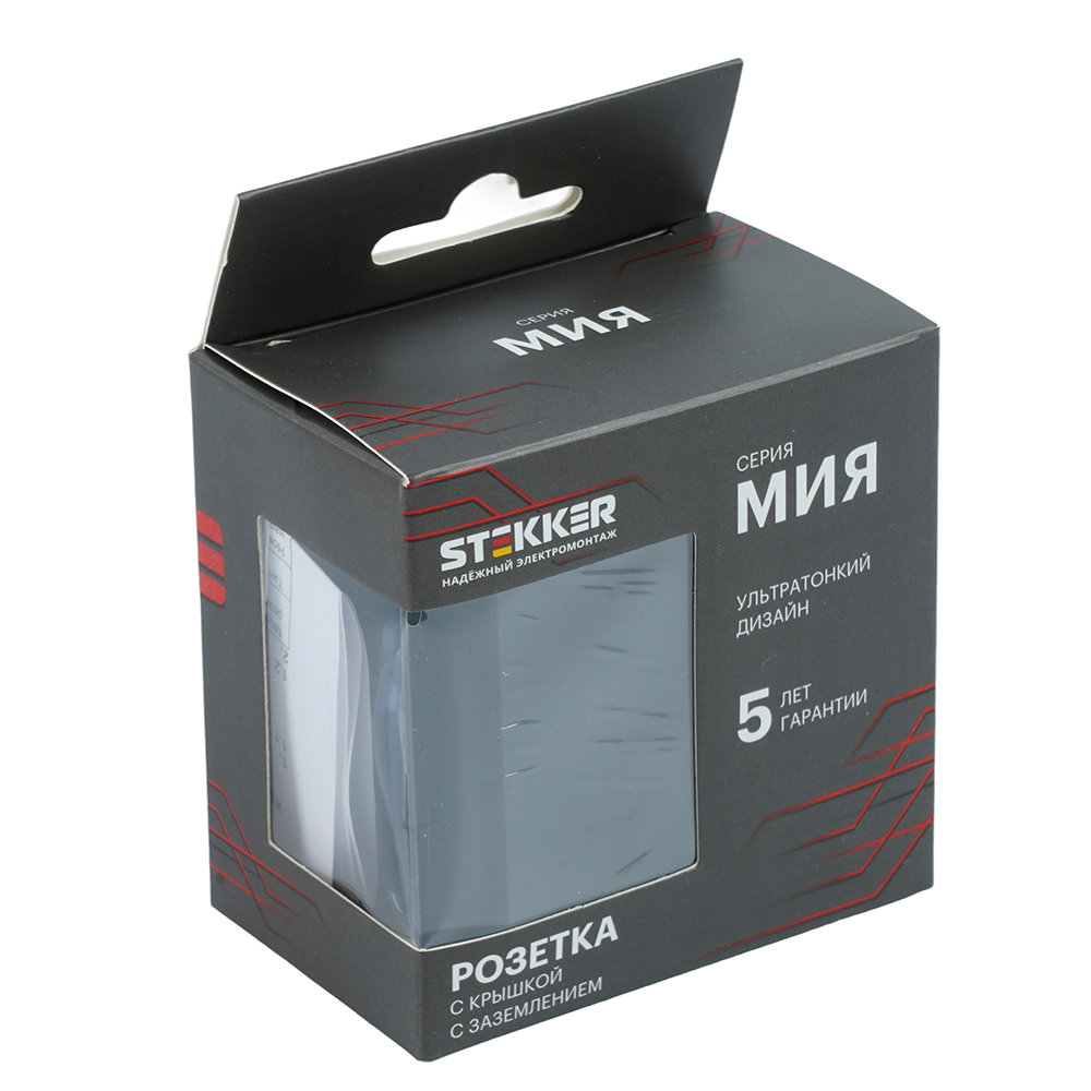 Розетка 1-местная Stekker 250В 16А Мия RST16-3112-05 50455