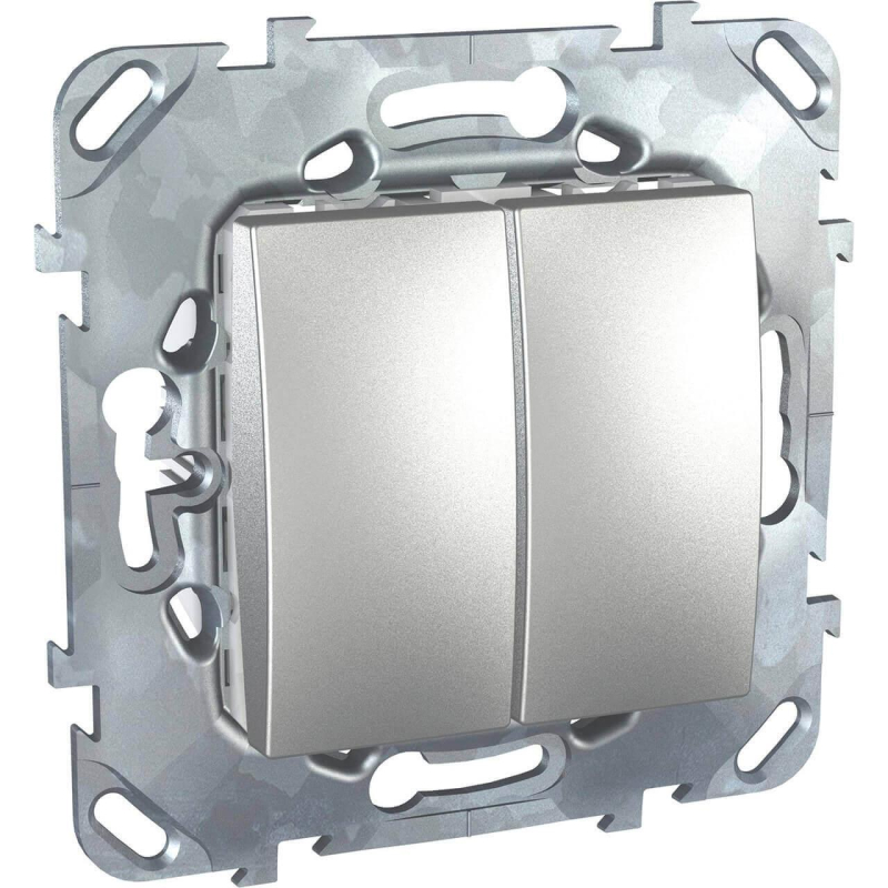 Переключатель двухклавишный Schneider Electric Unica 10AX 250V MGU5.213.30ZD