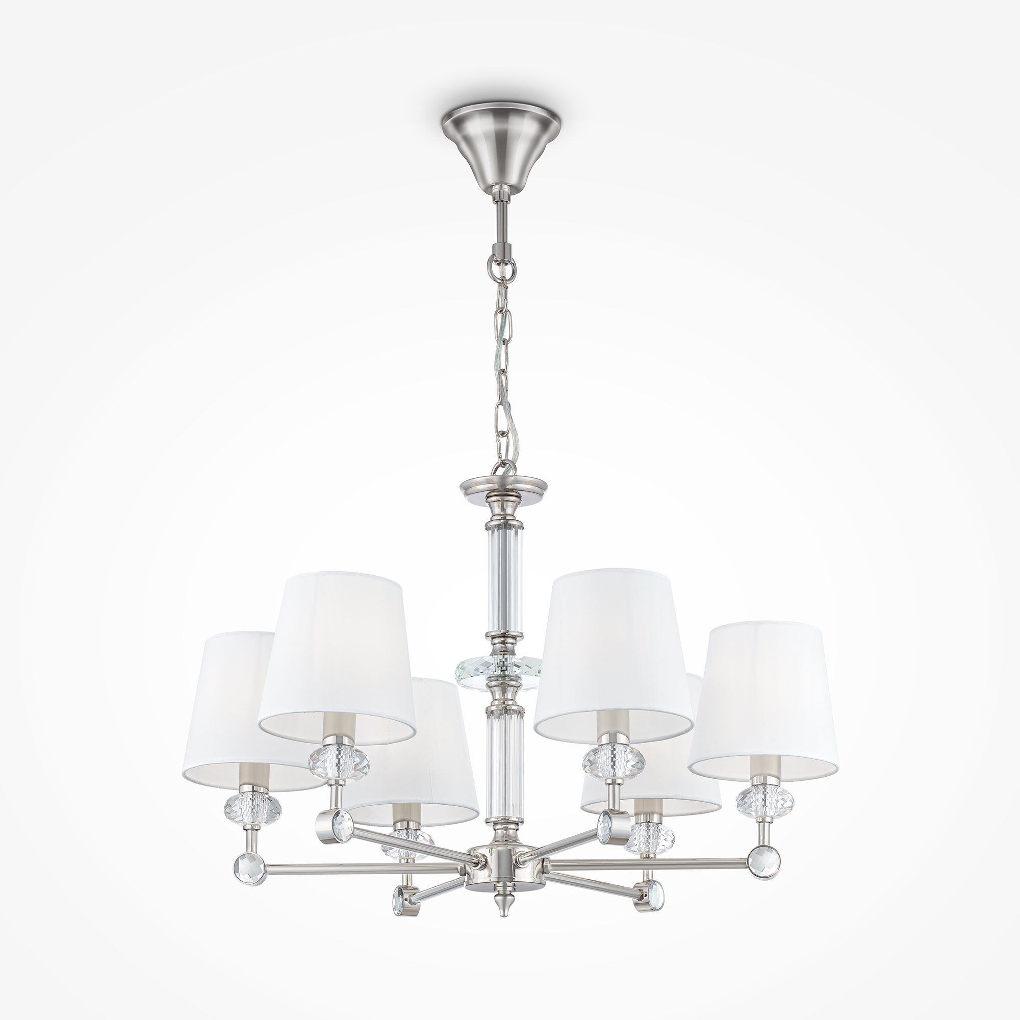 Подвесная люстра с абажуром из ткани Maytoni Riverside MOD018PL-06CH