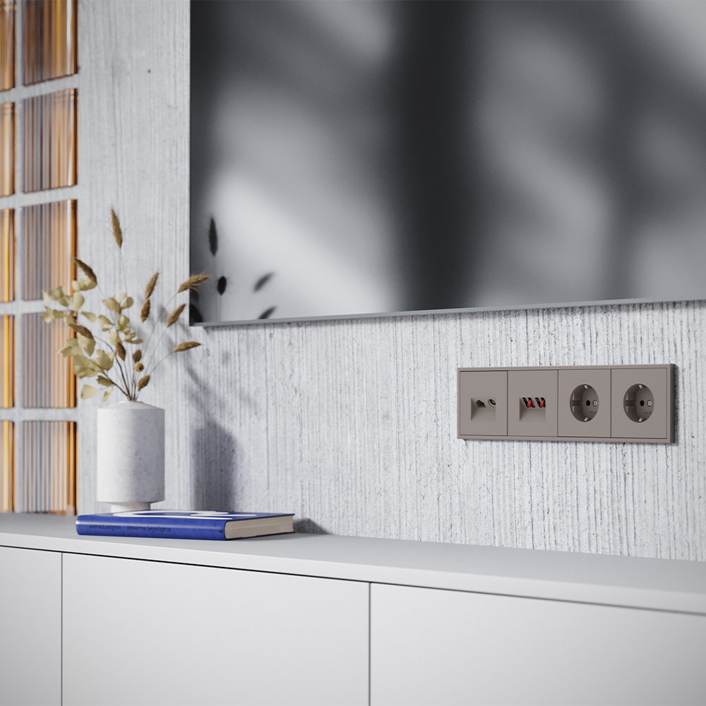 Накладка для розетки акустической 4-местной  Voltum S70 (капучино) VLS001514