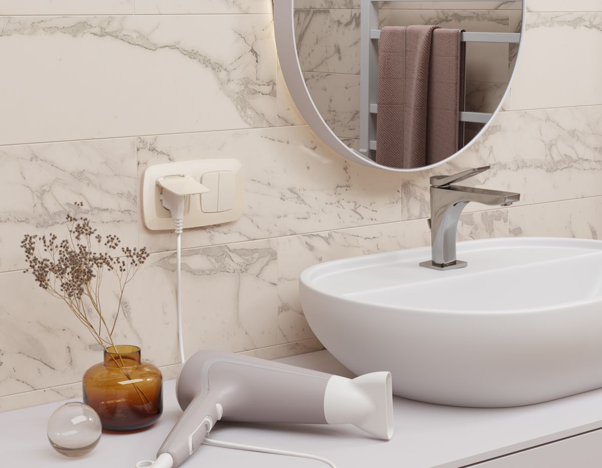 Комплект механизма 2-клавишного перекрестного выключателя Ambrella Volt 10A-250V OMEGA MO303030 Бежевый глянец QUANT (OP3030, VM125)