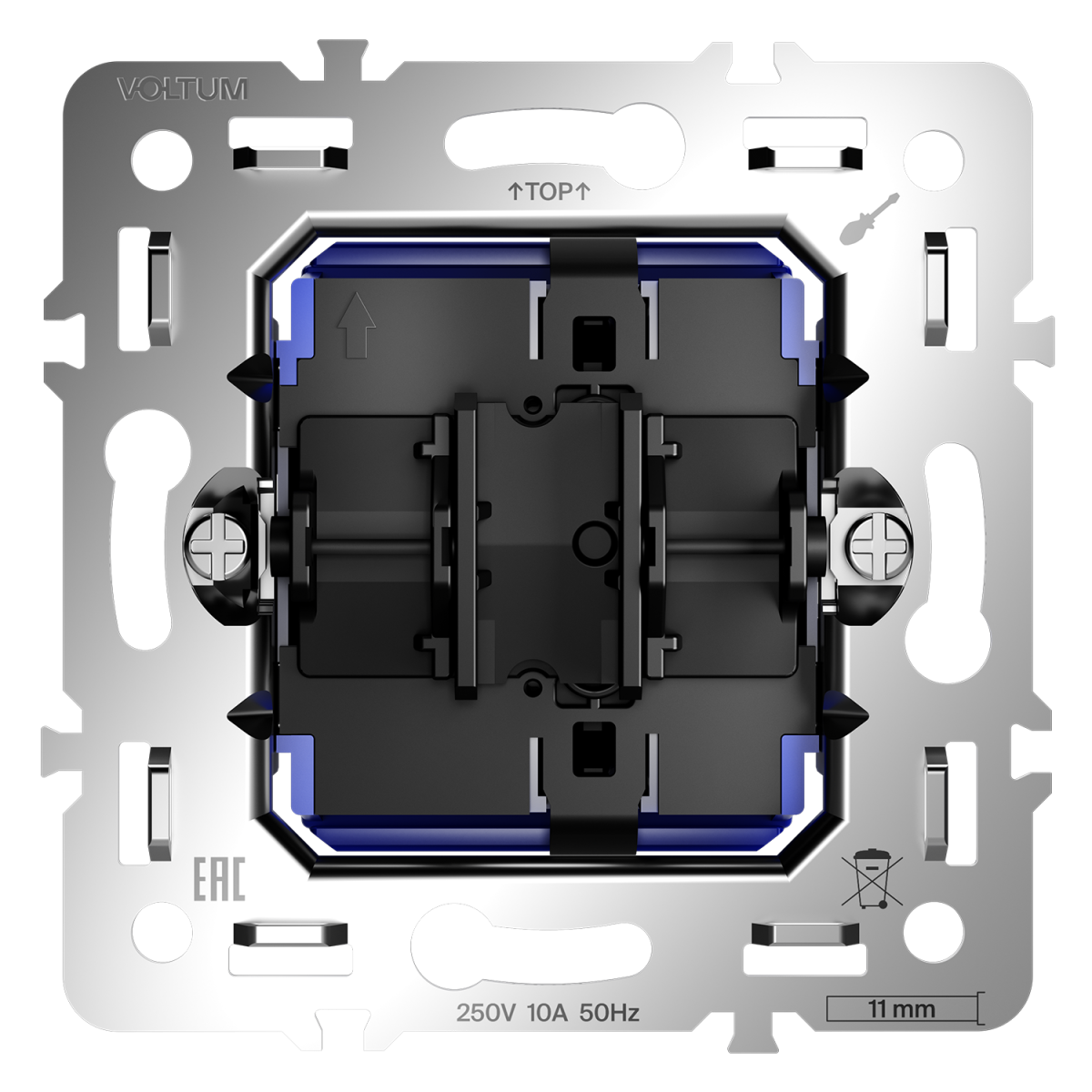 Механизм выключателя одноклавишного 10А Voltum S70 VLS0101M