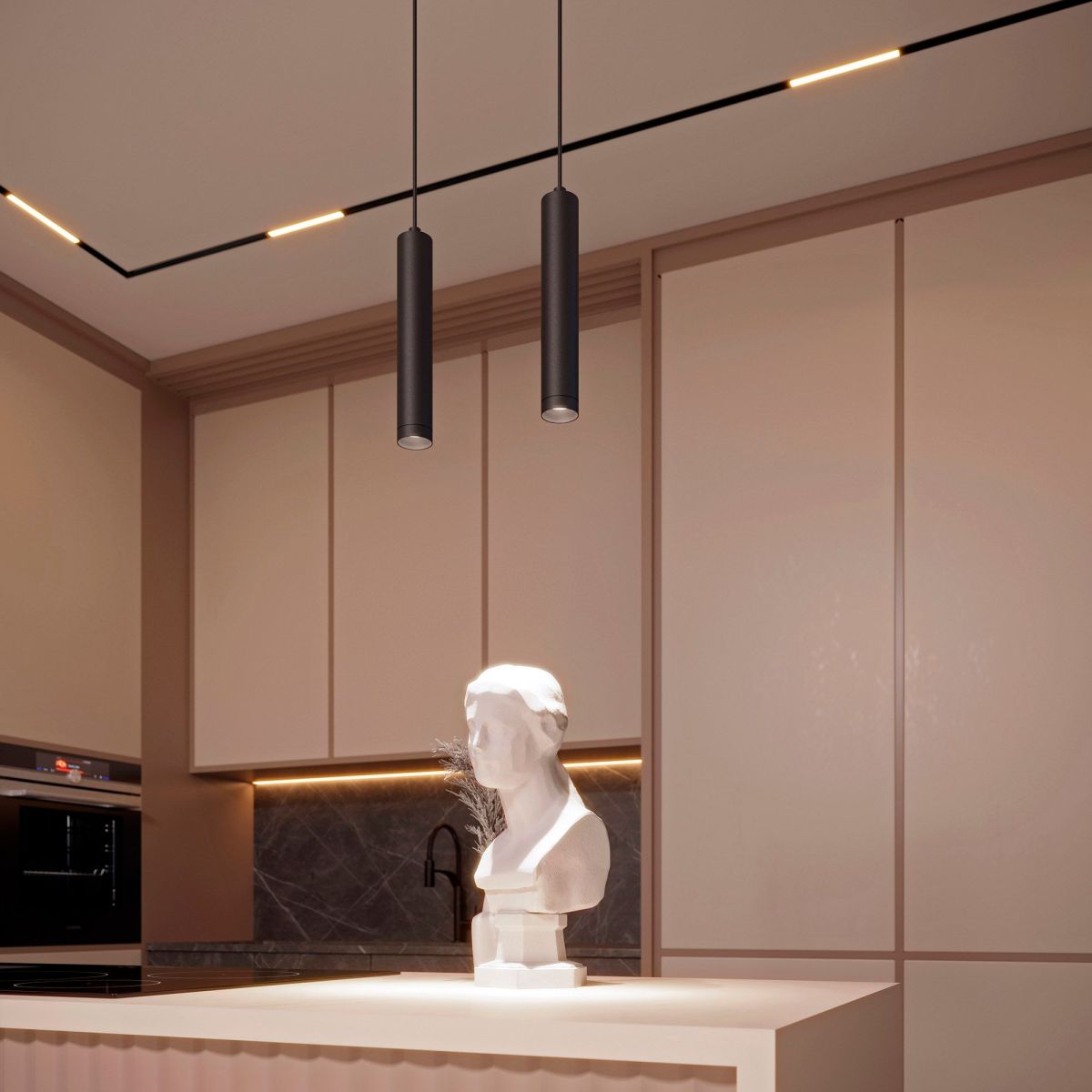 Трековый магнитный светильник потолочный Arlight MAG-ORIENT-FLAT-L235-8W Day4000 (BK, 100 deg, 48V, DALI) 033610(1)