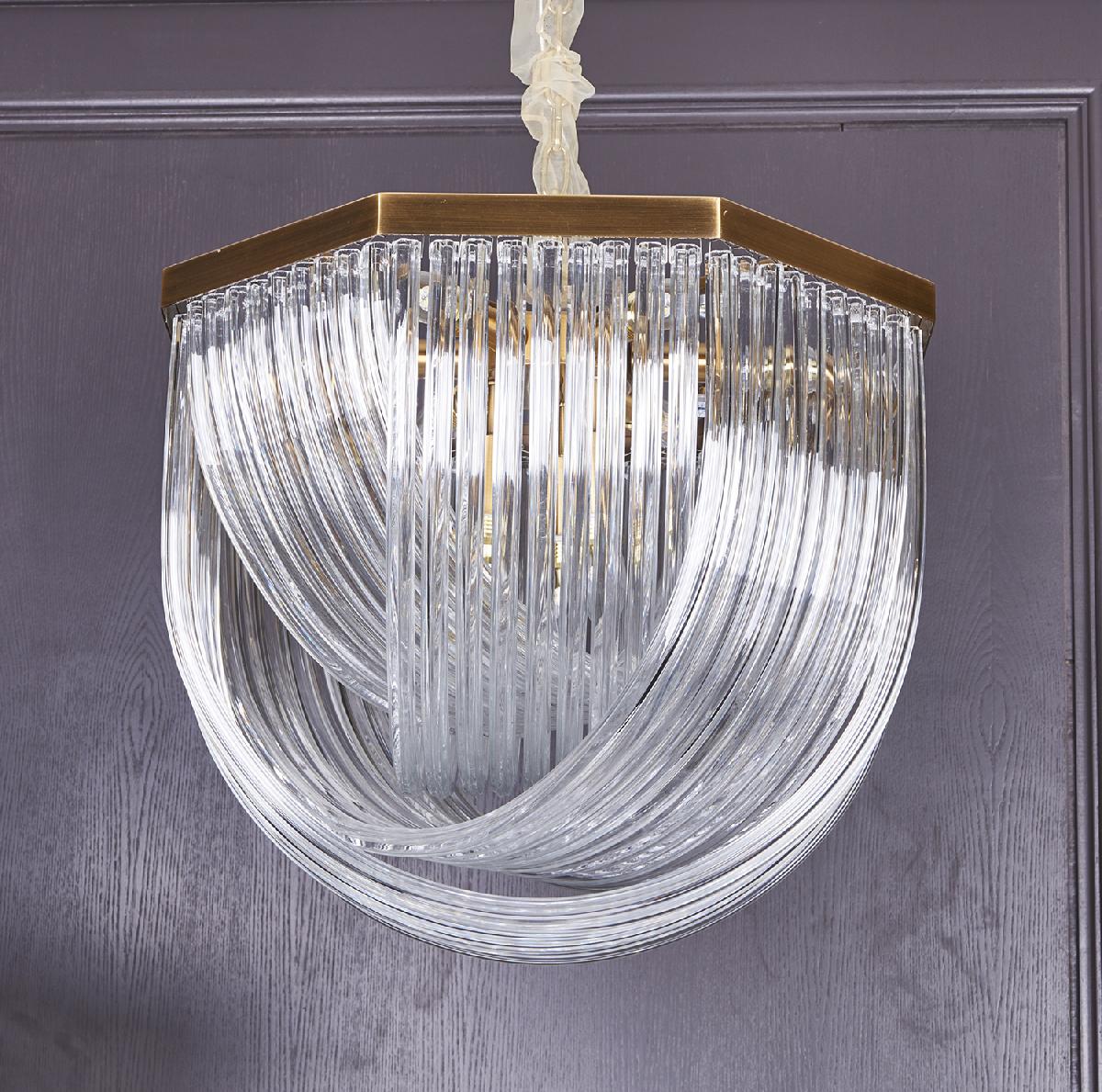 Подвесной светильник Delight Collection Murano Glass A001-554 L9 brass/clear УЦ