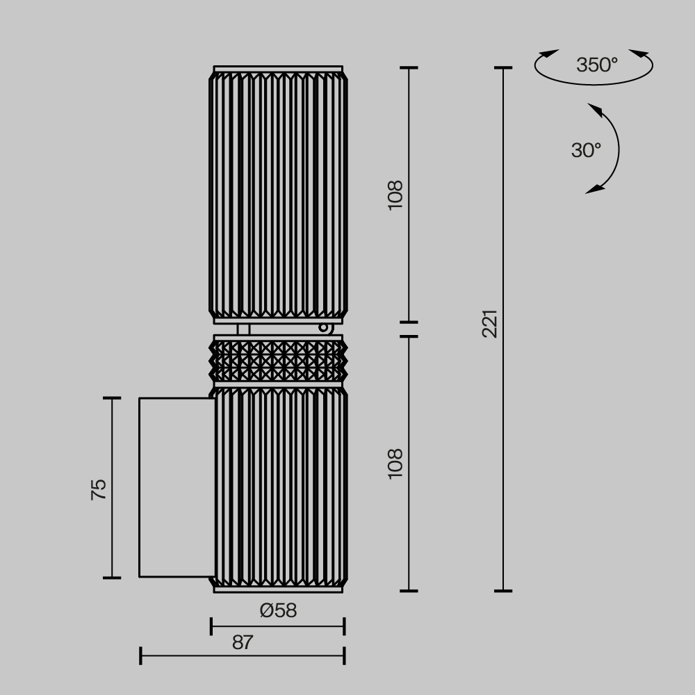 Настенный светильник Maytoni Metropolis MOD475WL-02B