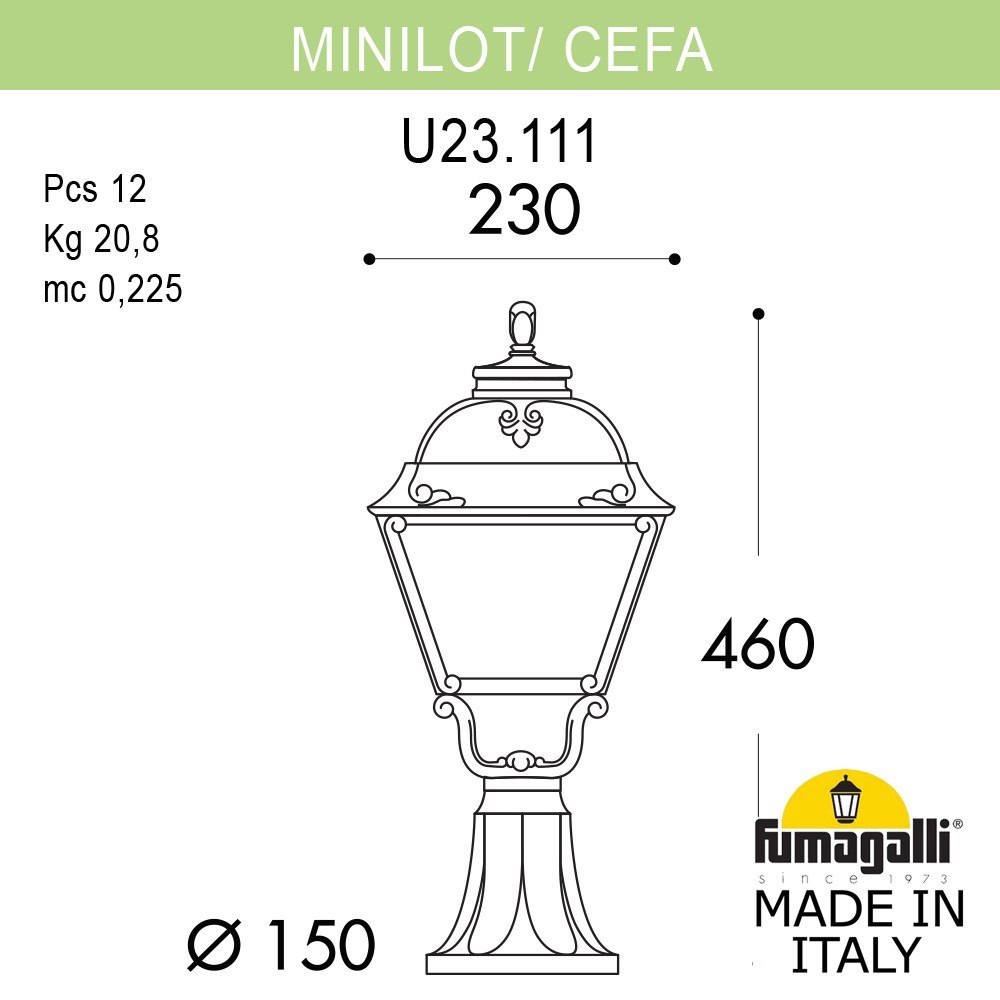 Ландшафтный светильник Fumagalli MINILOT/CEFA U23.111.000.AXE27