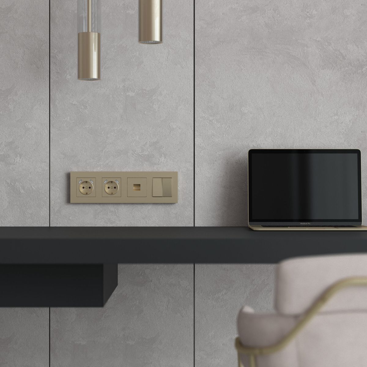 Рамка на 4 поста Werkel Slab (шампань софт) W0042911 4690389218446 a071627