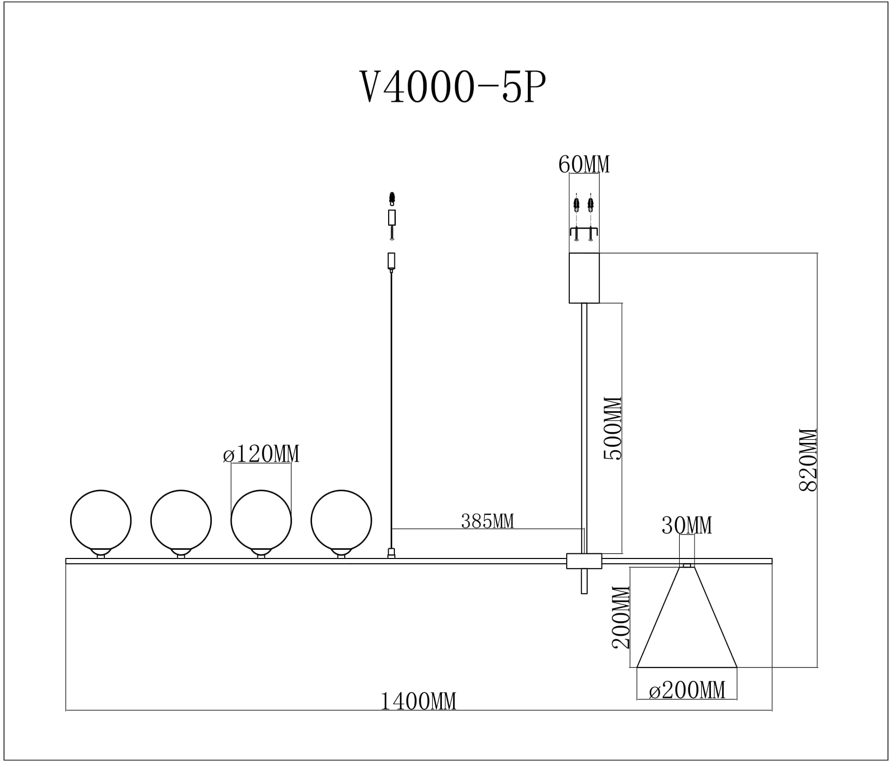 Подвесная люстра Moderli Holly V4000-5P