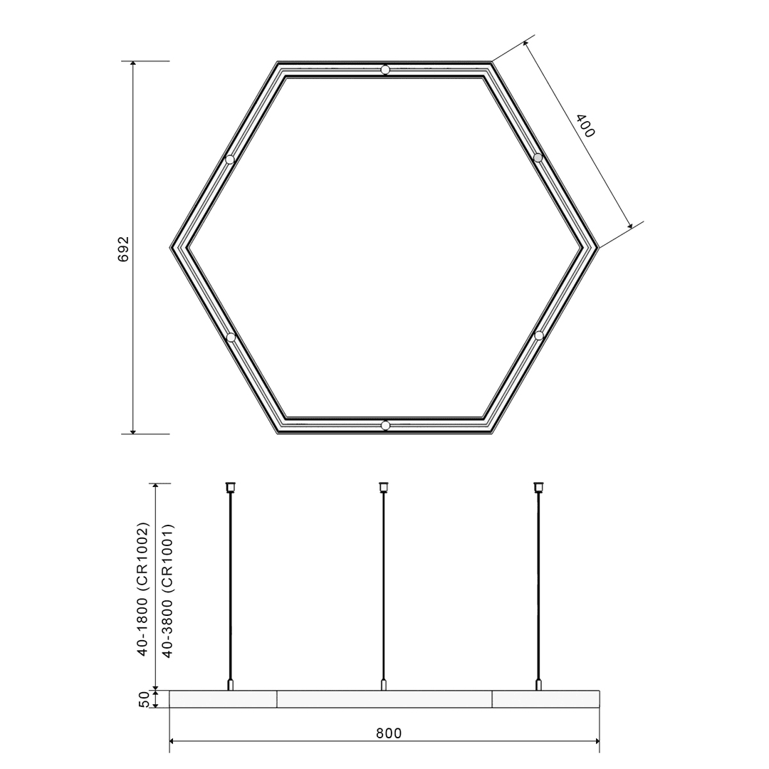 Подвесной светильник DesignLed Hex-Type-5050-04-63-WW 004919
