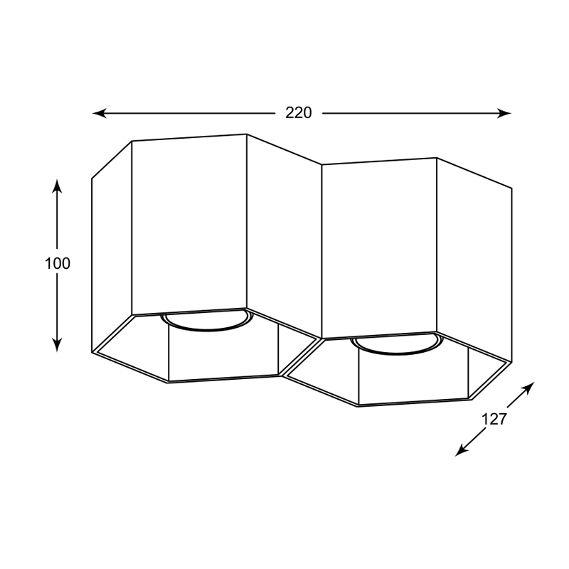 Потолочный светильник Zumaline POLYGON CL2 20036-WH