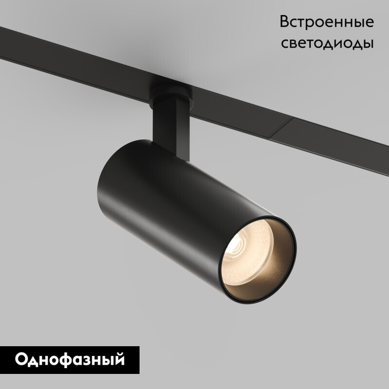Трековый однофазный светильник Denkirs Simple Spot DK8110-BK