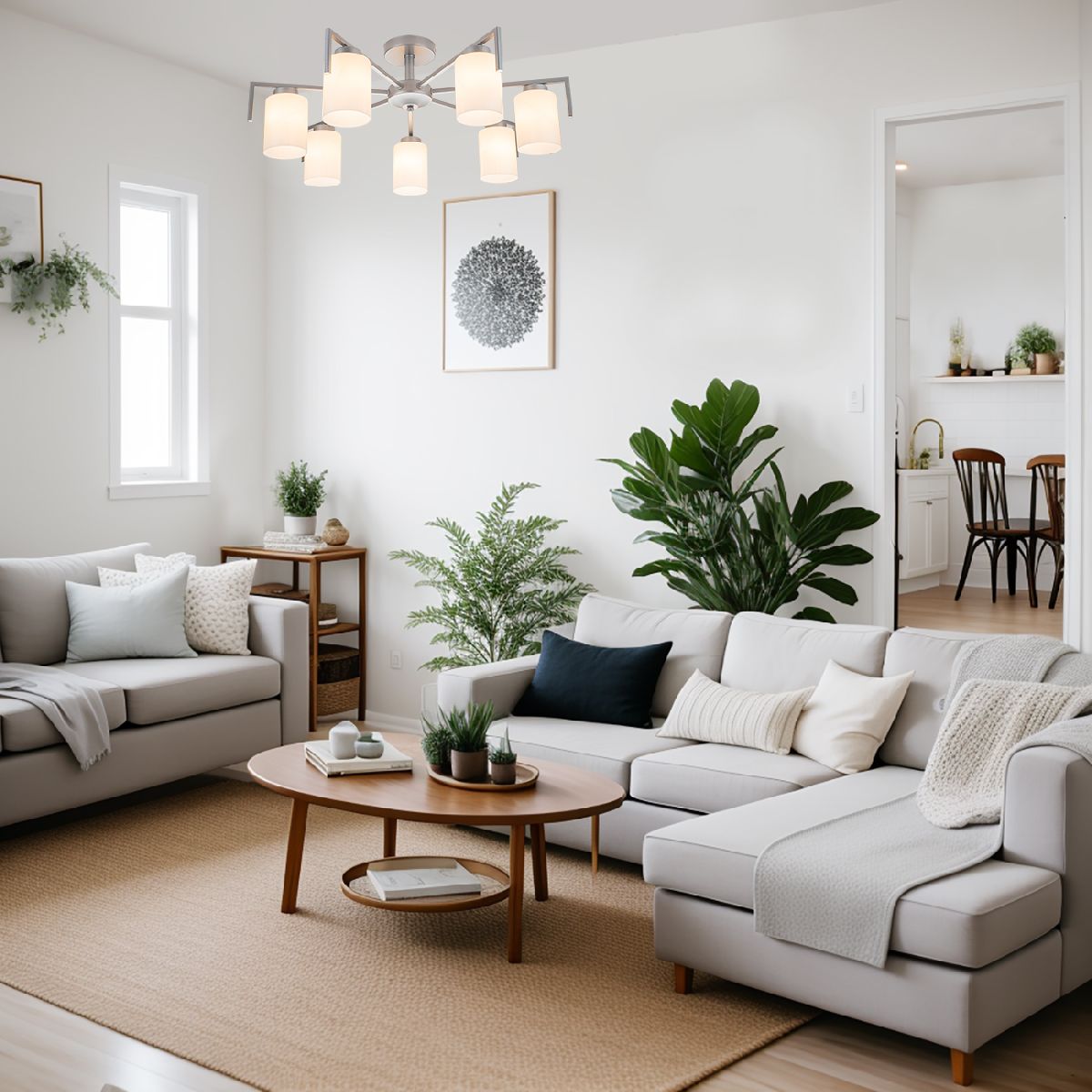 Люстра на штанге Escada Style 1142/7P Silver УЦ