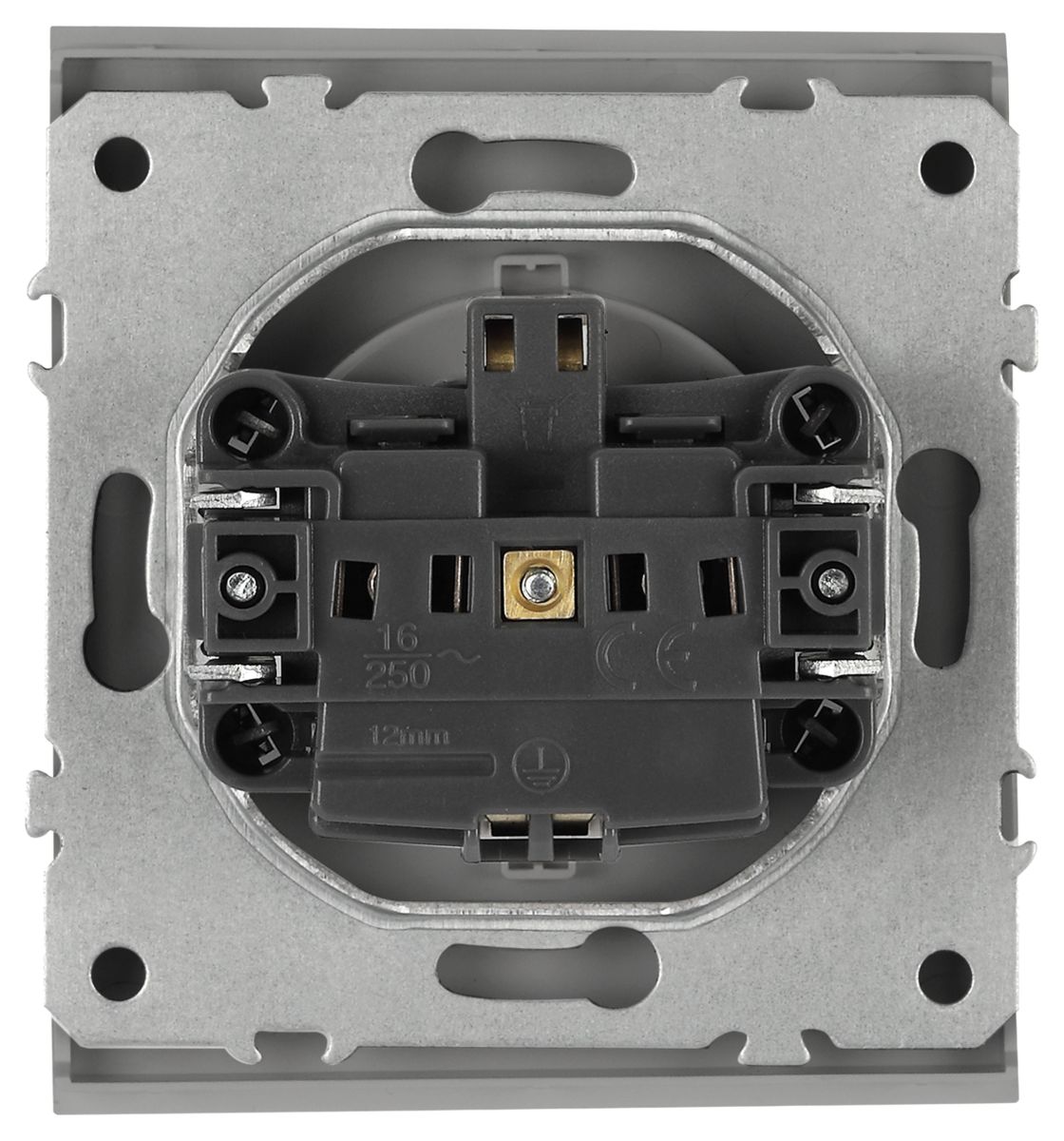 Розетка Эра Arktik 16-2101-03 с заземлением 2P+E Schuko 16А-250В алюминий Б0070416