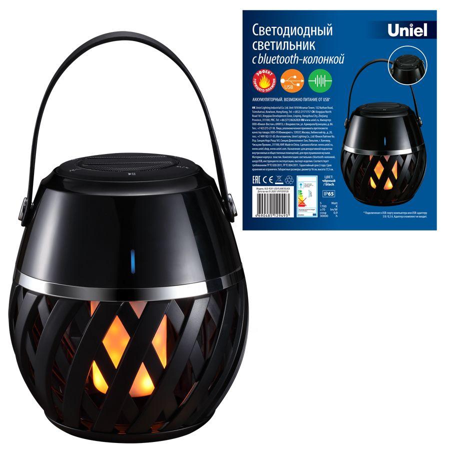 Переносной светодиодный фонарь (UL-00006768) Uniel аккумуляторный ULD-R201 LED/Flame Black