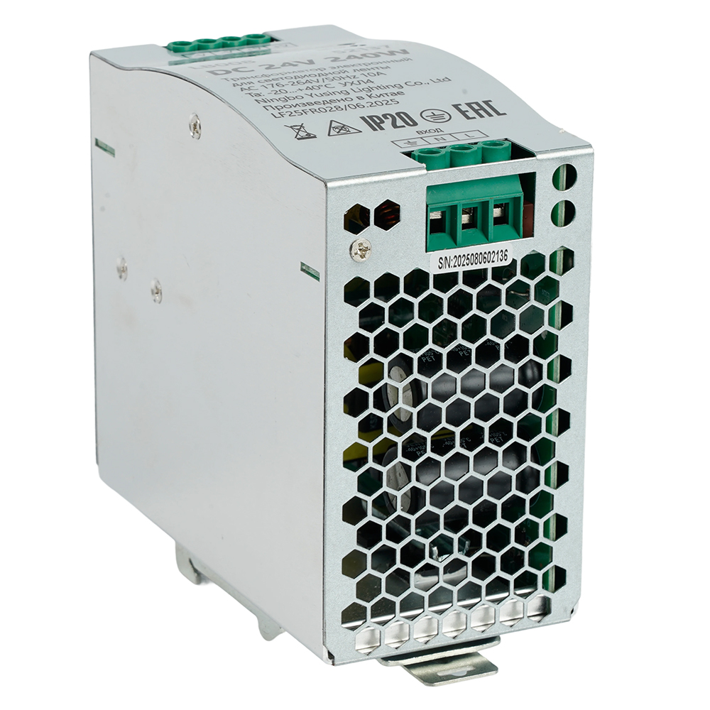 Трансформатор электронный на DIN-рейку Feron LB008 240W 24V IP20 52137