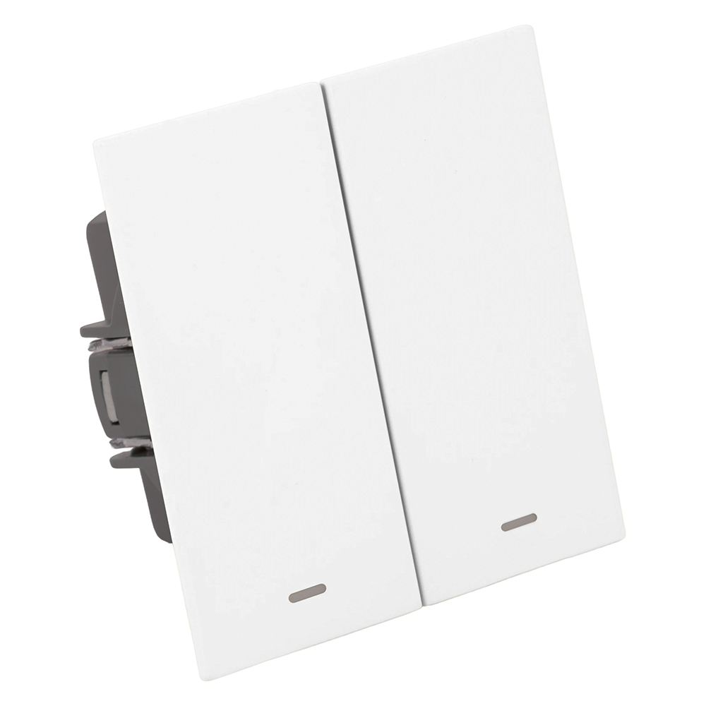 Выключатель 2-клавишный c индикатором (механизм) Stekker Мия 250В 10А RSW10-3102-01 белая магнолия 50432