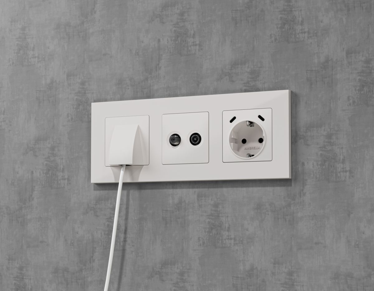 Комплект механизма электрической розетки 2USB С+C 20W с/з на винтовых зажимах 16A-250V Alfa Белый матовый Quant Ambrella Volt MA130510 (AP1305, VM165)