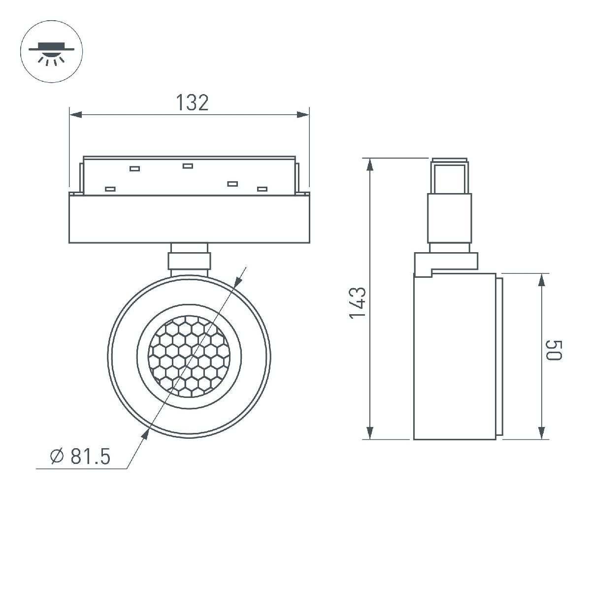 Трековый магнитный светильник Arlight MAG-ORIENT-POINT-R80-12W Day4000 048404