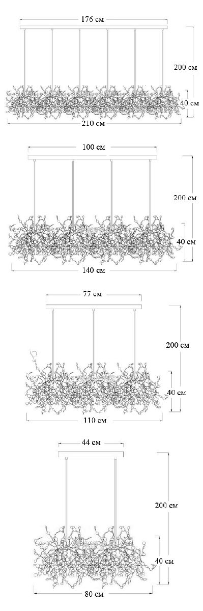 Подвесная люстра ImperiumLoft Tezani argent suspension linear 177957-22