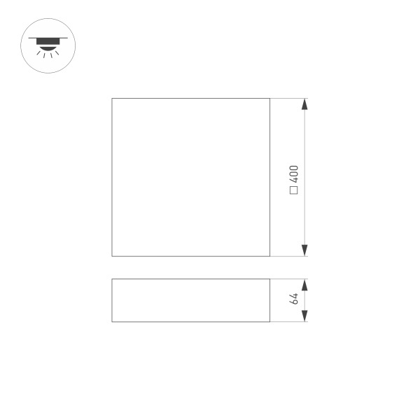 Накладной светильник Arlight SP-Quadro-S400x400-40W Warm3000 034797