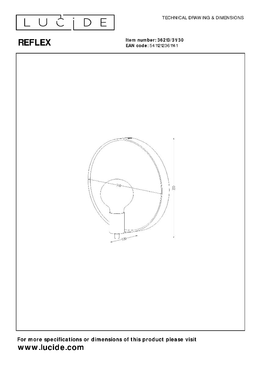 Зеркало с подсветкой Lucide Reflex 36213/31/30