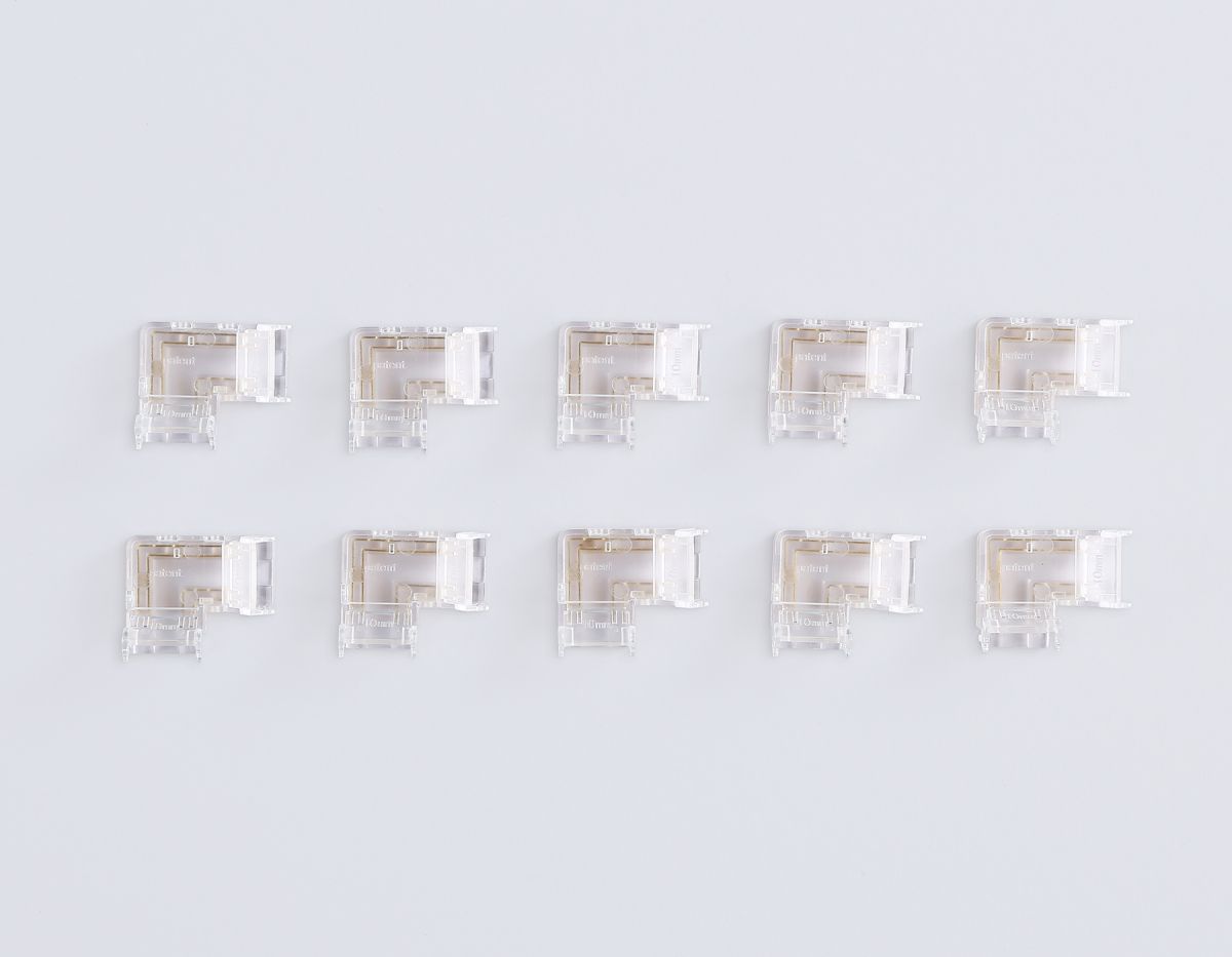 Соединитель угловой Ambrella Light Illumination COB RGB 12/24V для лент 10mm (4 конт.) (10шт. в комплекте) GS6891