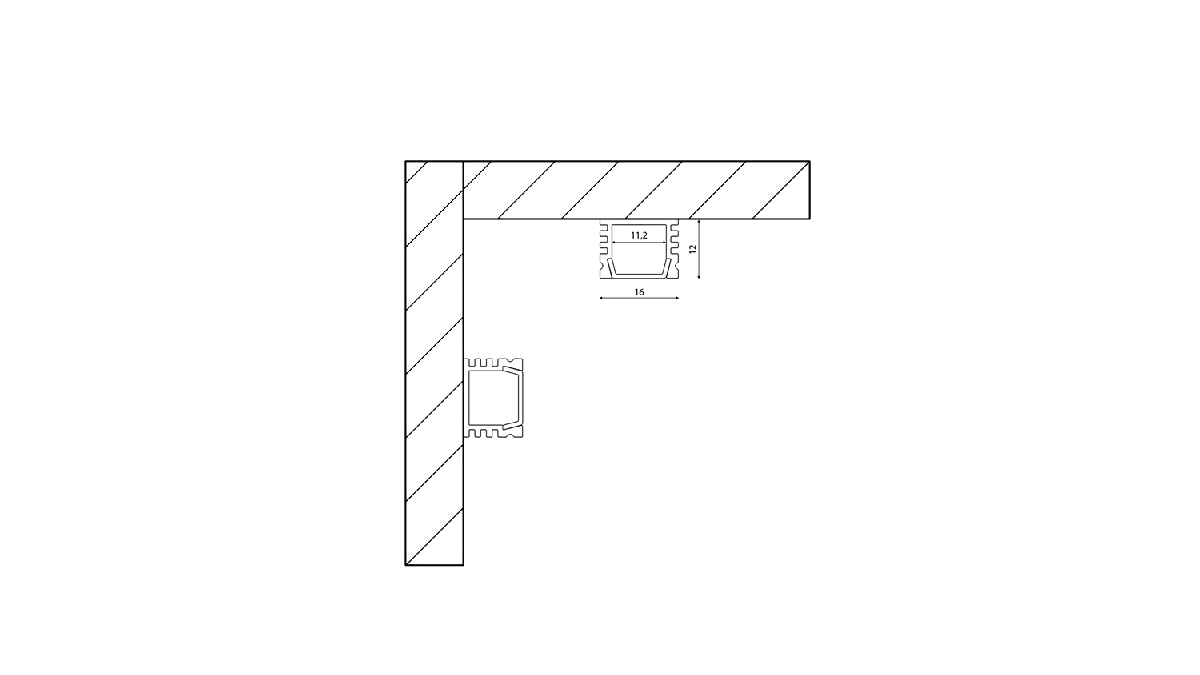 Профиль алюминиевый (комплект) SWG Standard SF-1612-3MT 00-00031954