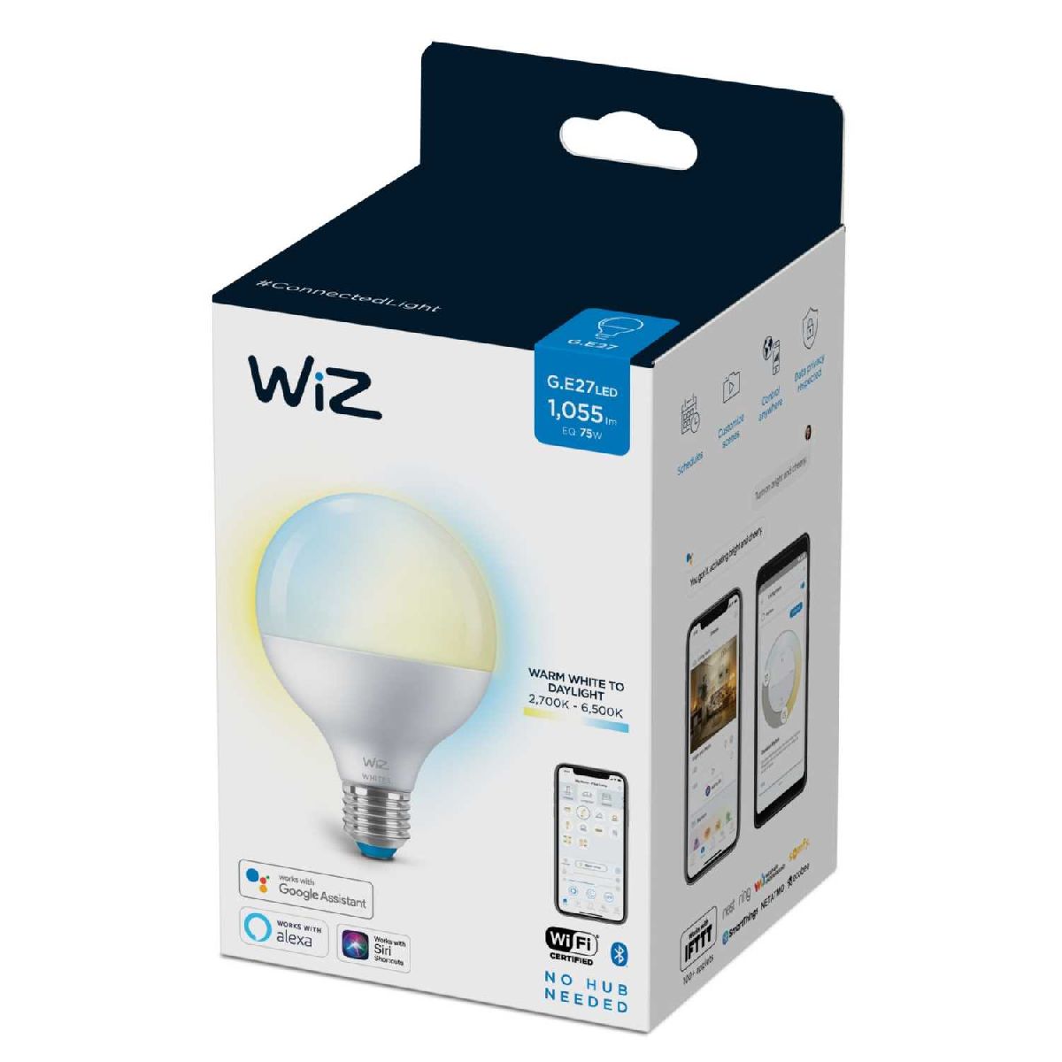 Умная светодиодная лампа Wiz Wi-Fi BLE75WG95E27927-65TW1PF/6 E27 11W 2700/6500K 929002451002