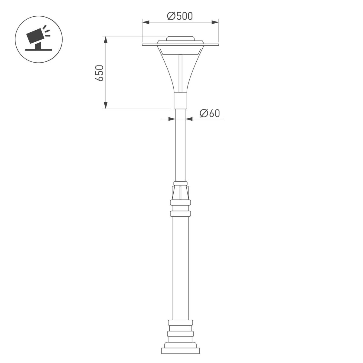 Уличный консольный светильник Arlight OXOR-LUMME-LUZ-O - 500x650-50W Day4000 052457
