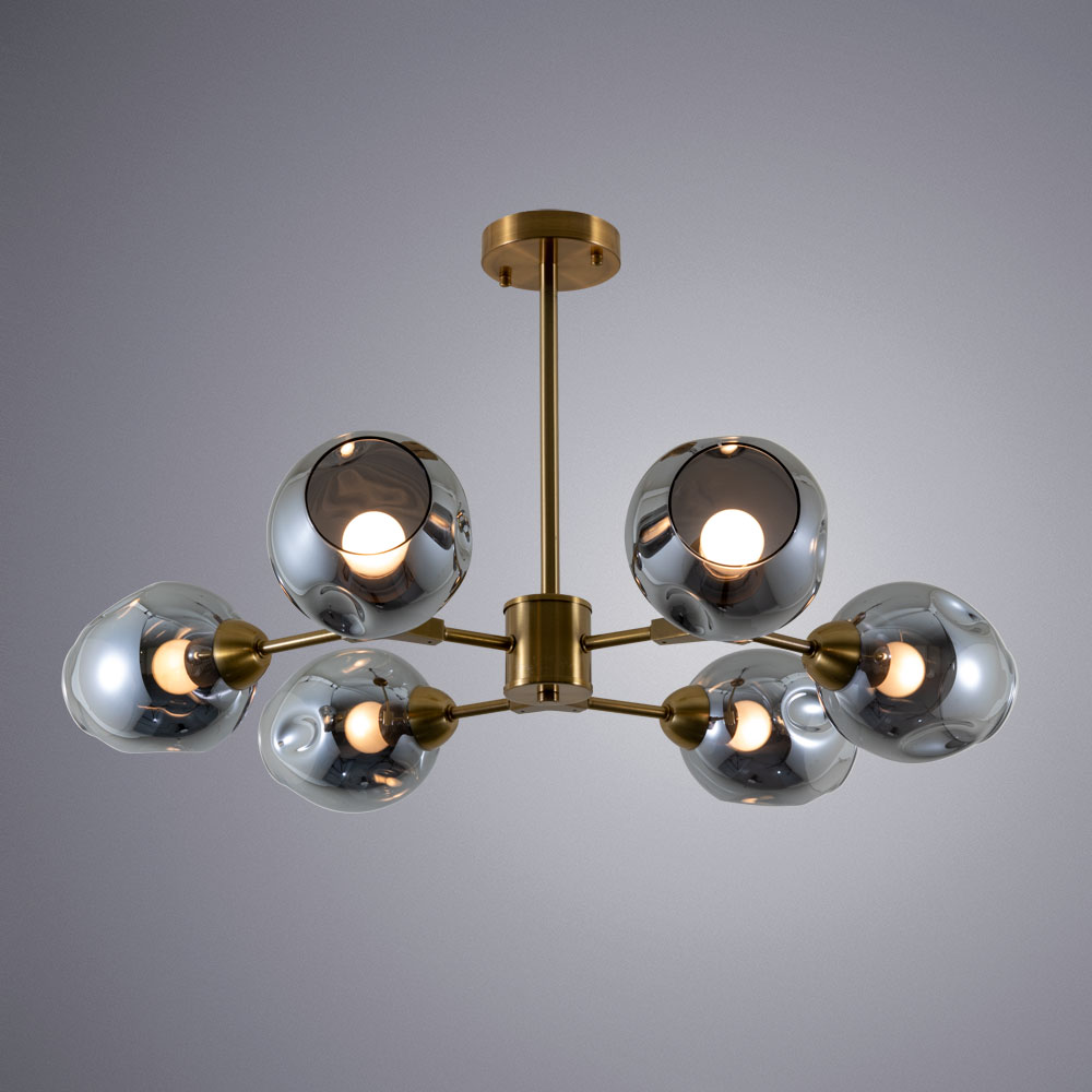 Люстра на штанге Arte Lamp Yuka Smoky A7759PL-6PB