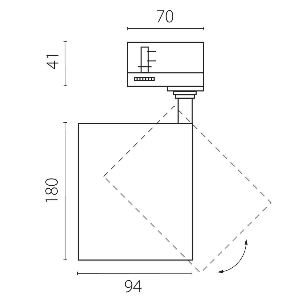 Трековый трехфазный светильник Quattro 20-55G с адаптером Lightstar Canno Pro C4407QT