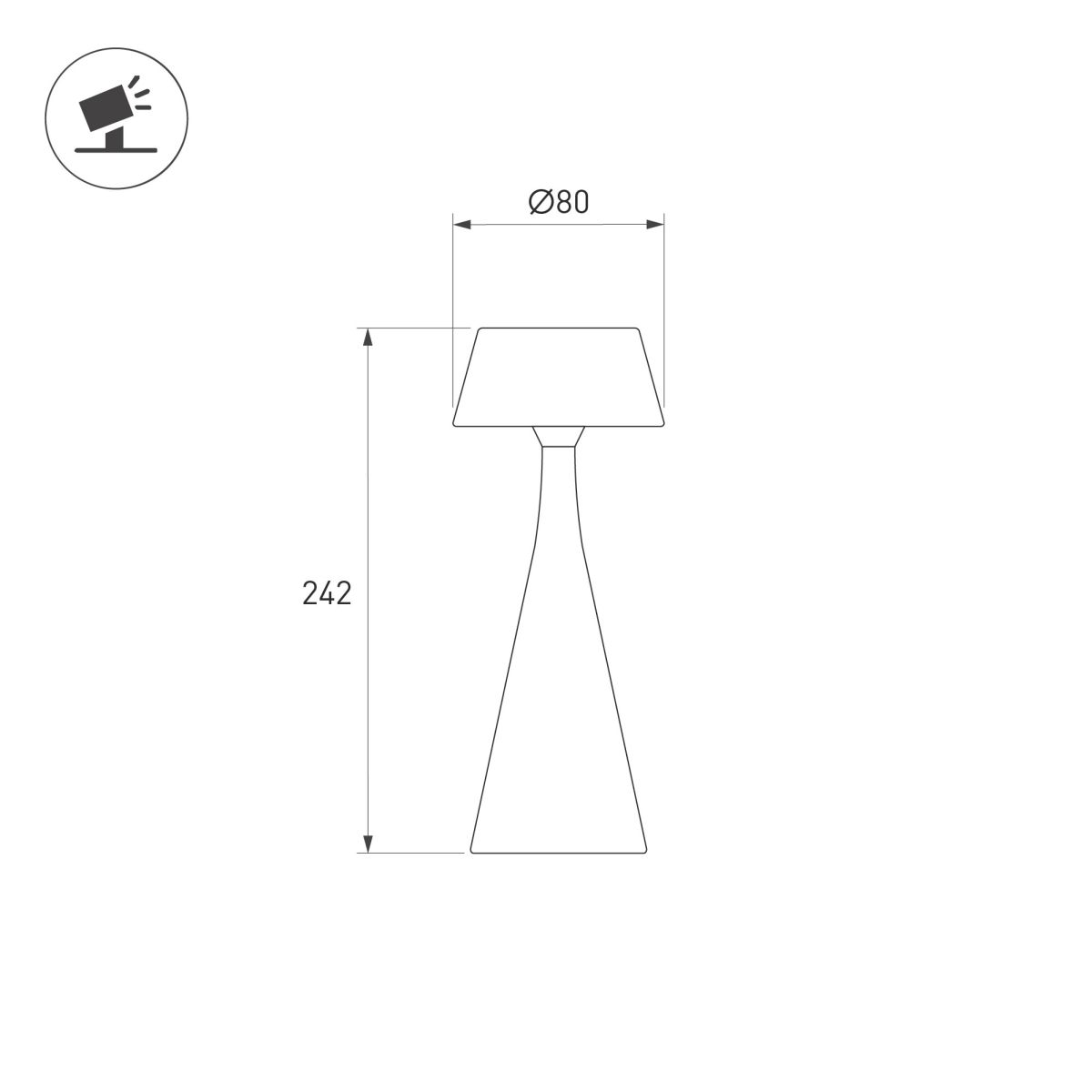 Настольная белая лампа с аккумулятором Arlight SP-TOMMY-TAB-2W Warm3000-MIX (WH, 154 deg) (IP54 Металл) 058565