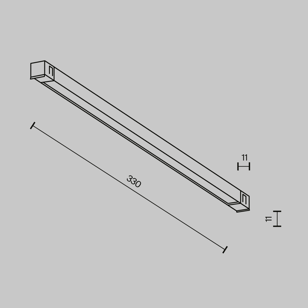 Трековый магнитный светильник для натяжного потолка Maytoni Technical Basis Exility X TR240-2-6W4K-B
