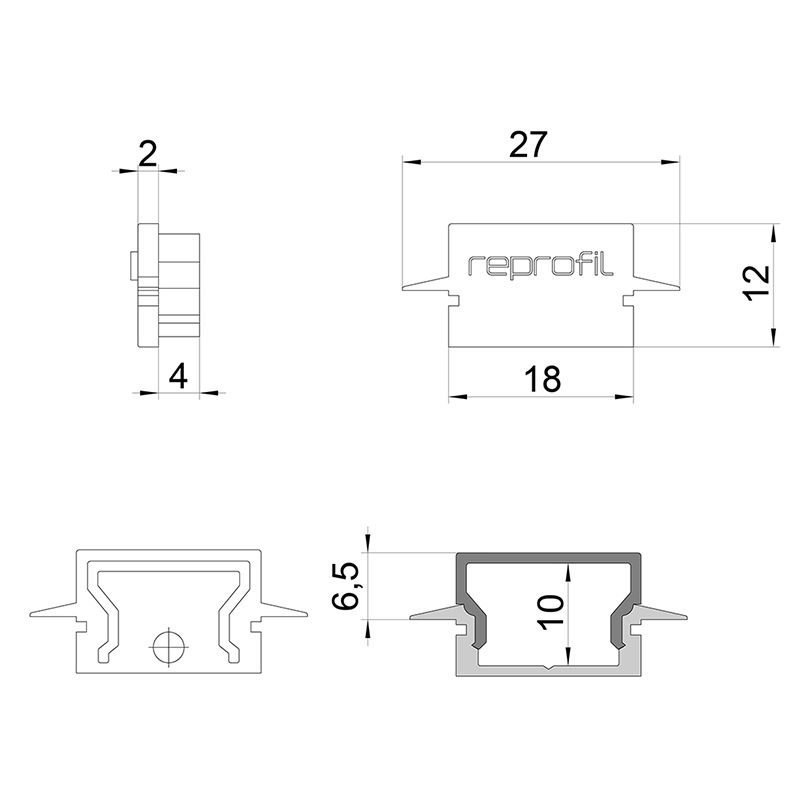 Торцевая заглушка (2 шт.) Deko-Light H-ET-01-10 979050
