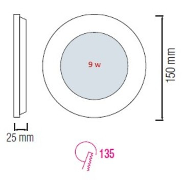 Встраиваемый светильник Horoz Electric SLIM-9  056-003-0009 9W 2700K HRZ33002849