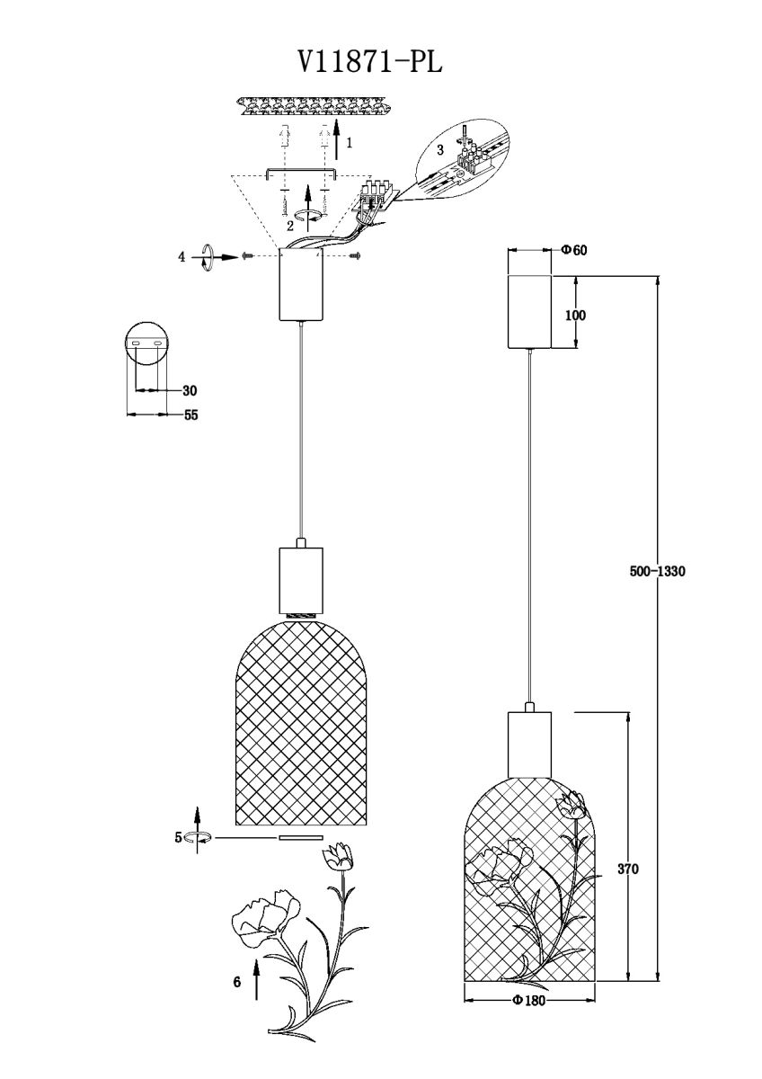 Подвесной светильник Moderli Ophelia V11871-PL