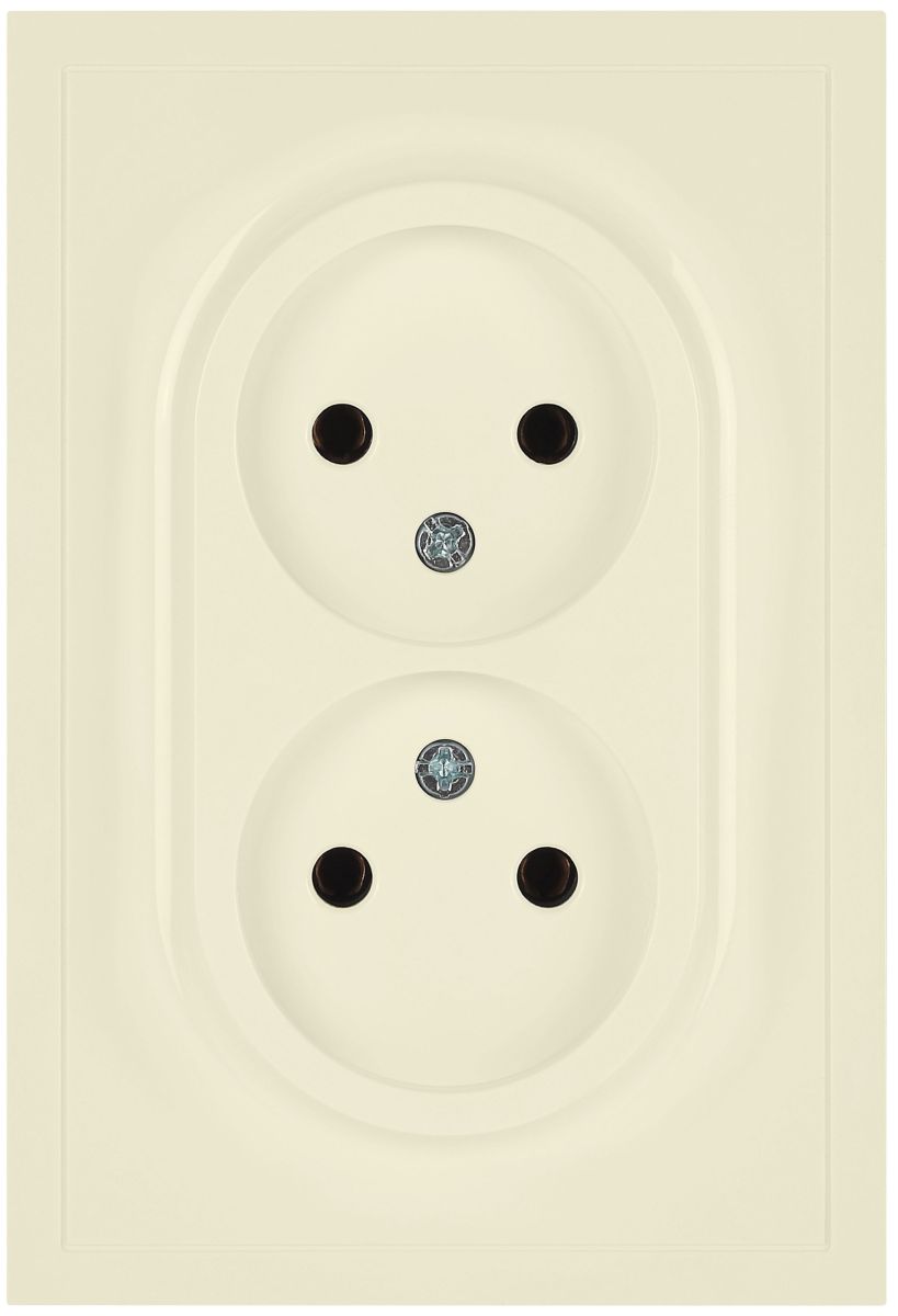Розетка Эра Galaxy 15-2107-02 без заземления двойная 2X2P 16А-250В IP20 слоновая кость Б0071698
