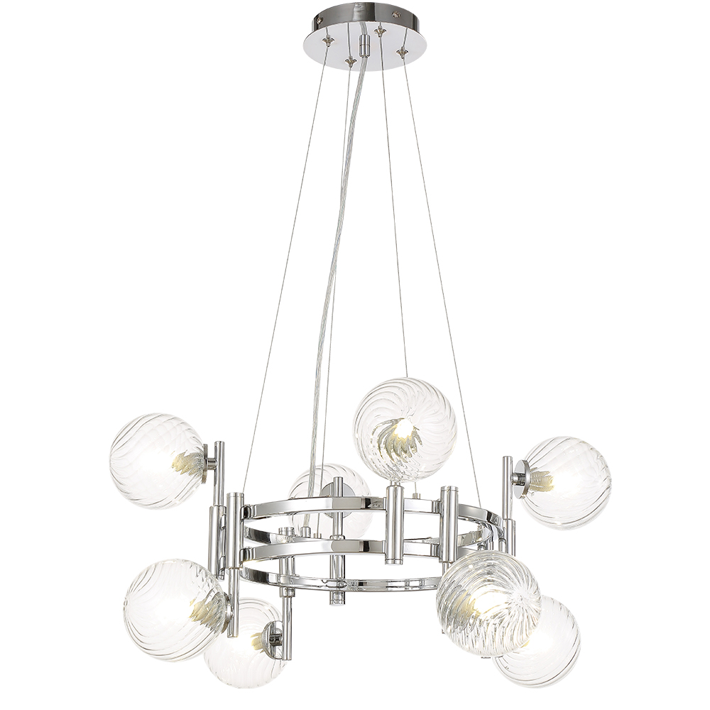 Подвесная люстра шар Crystal Lux LUXURY SP8 CHROME