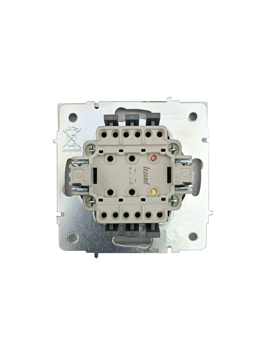 Выключатель белый безвинтовой зажим/клемма Lezard Zima 704-0288-100QC