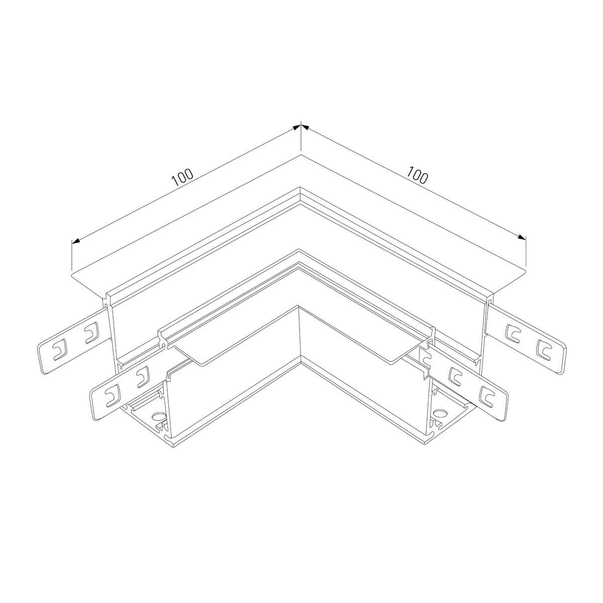 Коннектор угловой для встраиваемого шинопровода Elektrostandard Slim Magnetic 4690389179006