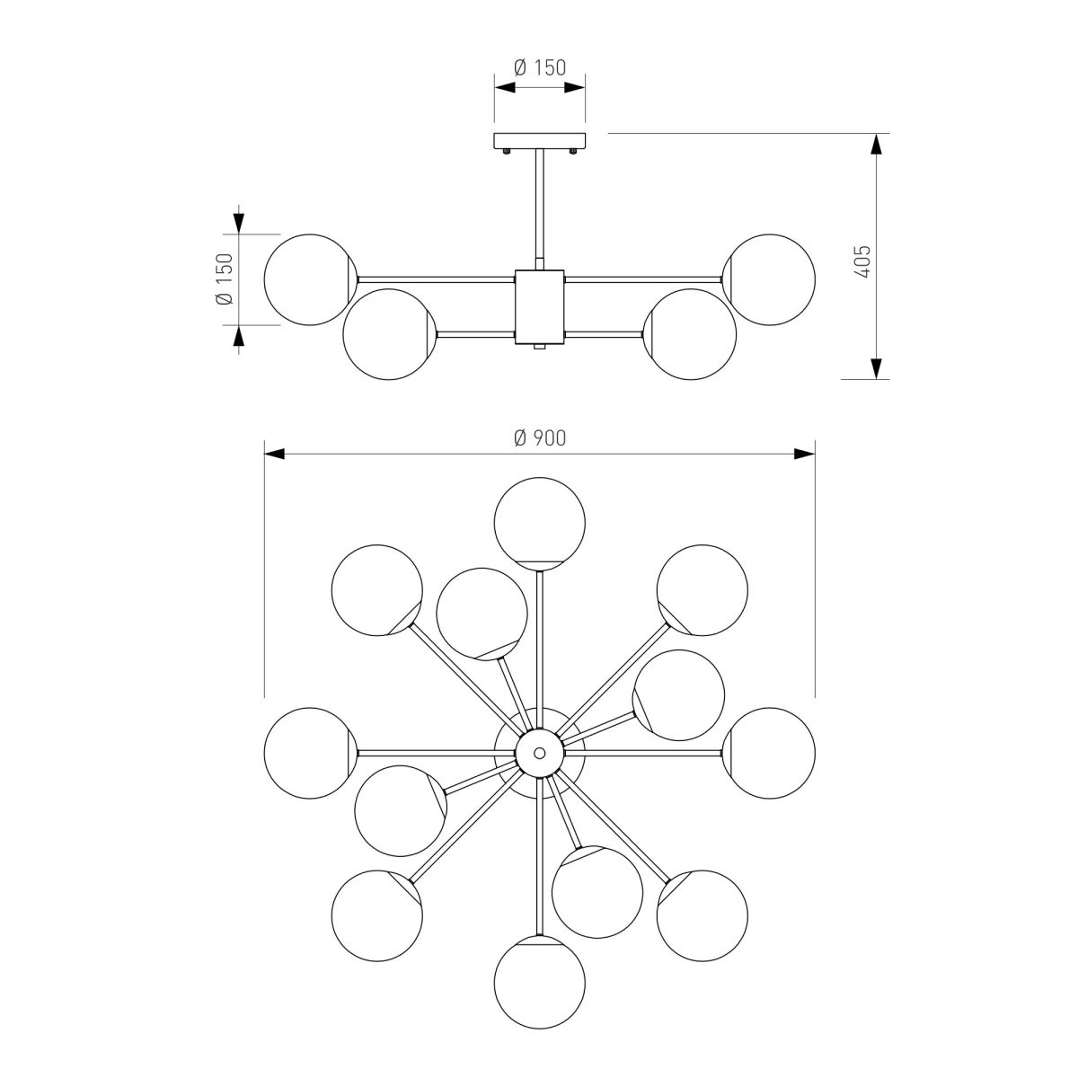 Люстра на штанге Eurosvet Adaline 502002/12 латунь a072105