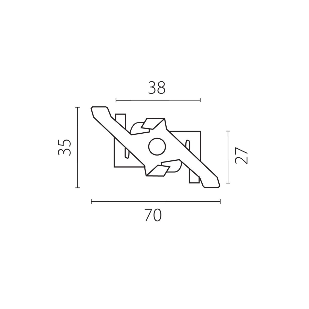 Фиксатор трека к потолку тип G к треку 5040xx-(F)/(R) Lightstar Quattro 504197-02