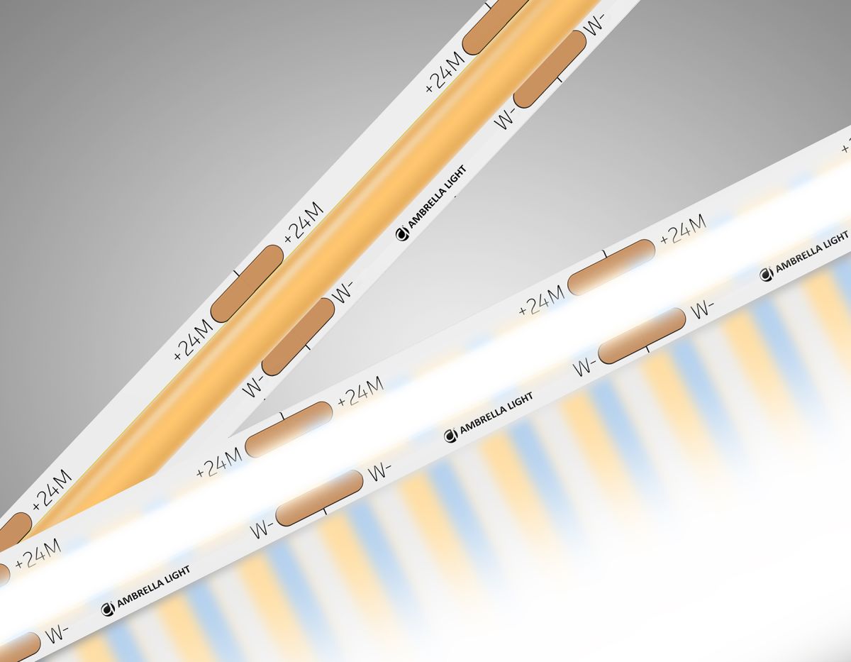 Светодиодная лента Ambrella Light Illumination COB 608Led/ 12W m/ 24V IP20 CCT 3000-6500K/ 5m*8mm*2.2mm (3 конт.) GS4901
