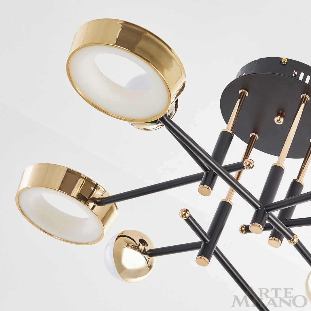 Потолочный светильник Arte Milano Ferrara 273299/8 BK/GD