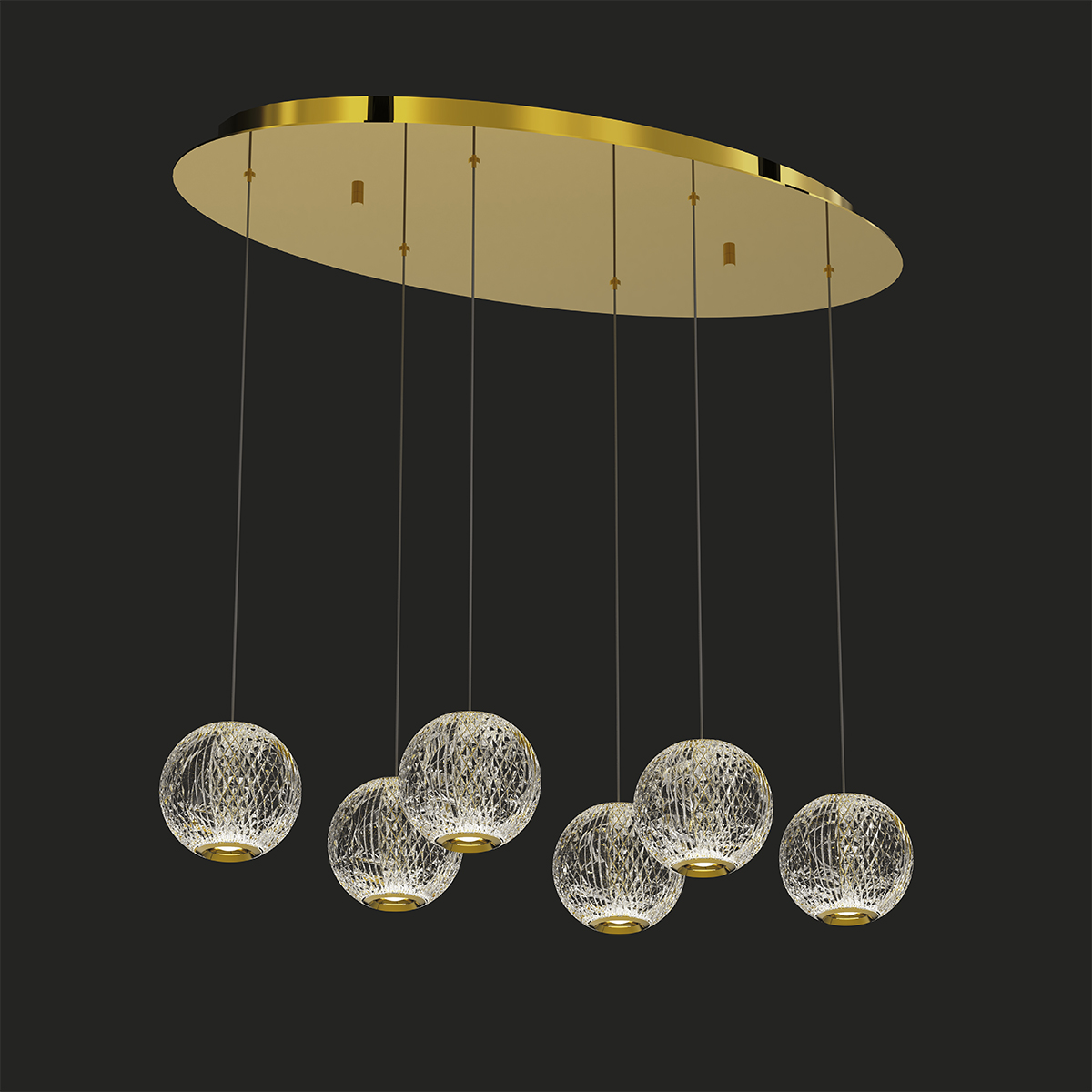 Подвесная люстра шар DeLight Collection Elliot Diamante MD20001012-6A gold