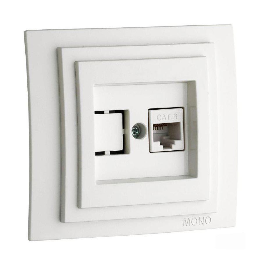 Розетка компьютерная Rj45 Cat6 Mono Electric Despina жемчуг 102-252505-125