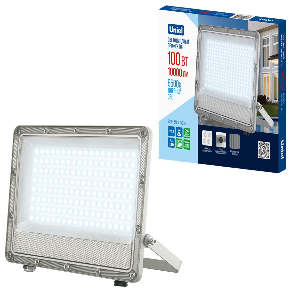 Прожектор Uniel ULF-F52D-100W/6500K IP65 200-240V GREY UL-00013058