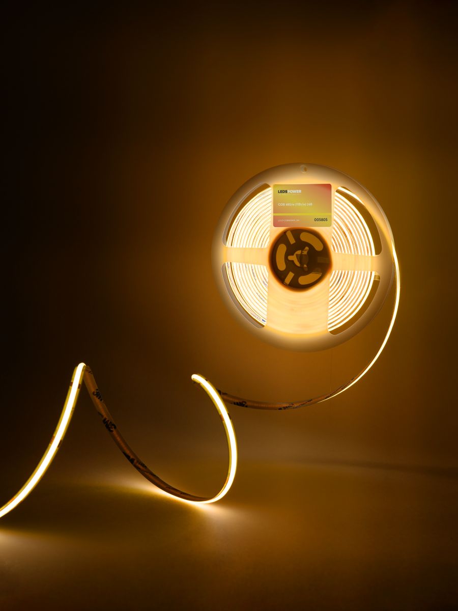 Светодиодная лента LEDS POWER COB 480/м (11Вт/м) 24В теплая 005805